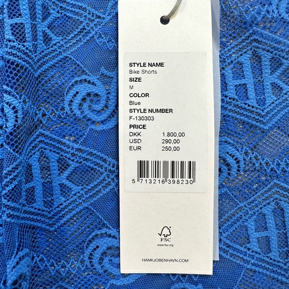 $290 Han Kjobenhavn Women's Blue See Through Bike Shorts Size M - Picture 7 of 8